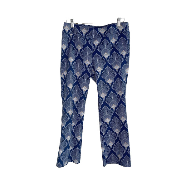 J McLaughlin Womens Pull On Catalina Cloth Pants Size 10 Geometric Straight Leg - Picture 1 of 12